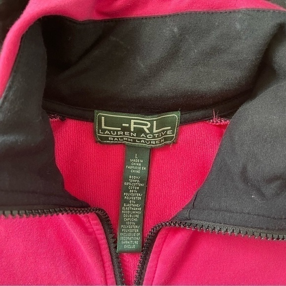 L-RL Lauren Active Colorblock Full Zip Long Sleeve Hidden Hood Jacket - Picture 5 of 12